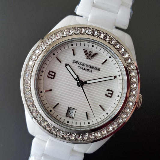 Armani white Ceramica mother of pearl AR1426